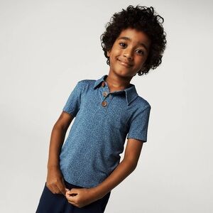Posh Peanut boys Short Sleeve Collared Henley Top